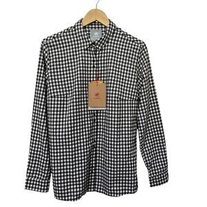 Mammut Women's Winter Flannel Long Sleeve Shirt Size L Black White Gorpcore NWT